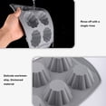 thumbnail image 4 of Yuarrent Molde de pastel de silicona de 6 cavidades DIY Muffin Cup Cupcake encaje flor borde huevo tarta helado antiadherente molde Type2 NO2, 4 of 6