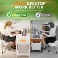 thumbnail image 4 of Amadwell 55 Inch L Shaped Office Desk with 3 Fabric Drawers, Reversible Computer Gaming Desk, Power Outlets and Mesh Shelves, Corner working Study Desk, White, 4 of 9