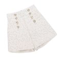 thumbnail image 3 of Pantalones cortos de pierna ancha con cierre de cremallera y cintura alta, decoración con botones delanteros, pantalones cortos con purpurina para mujer con bolsillos para fiesta diaria, 3 of 8