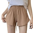 thumbnail image 3 of Women Waffle Shorts Summer Loose Casual Large Size Wide Leg Sports Hot Pants, 3 of 8