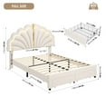 thumbnail image 7 of Hiphuta Full Upholstered LED Bed Frame with Storage Drawers, Platform Bed with Adjustable Cute Headboard, Velvet White, 7 of 7