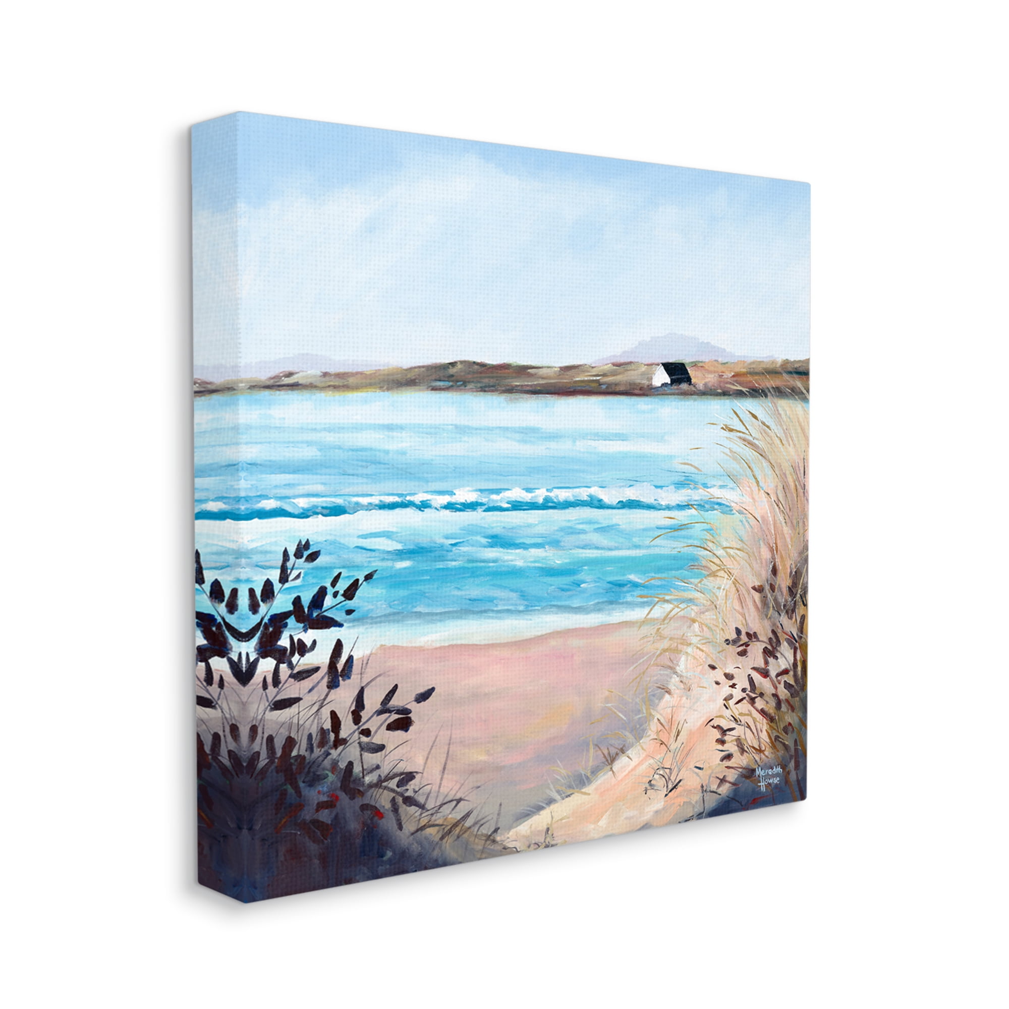Stupell Industries Coastal Beach Landscape Landscape Painting Gallery Wrapped Canvas Art Print Wall Art, 30 x 30