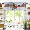 thumbnail image 3 of Christmas Dogs Valances for Windows Xmas Trucks Tree Red House Winter Snow Scene Rod Pocket Curtain Valance Window Treatment Short Curtains for Kitchen Living Room, 60"x18", 3 of 5