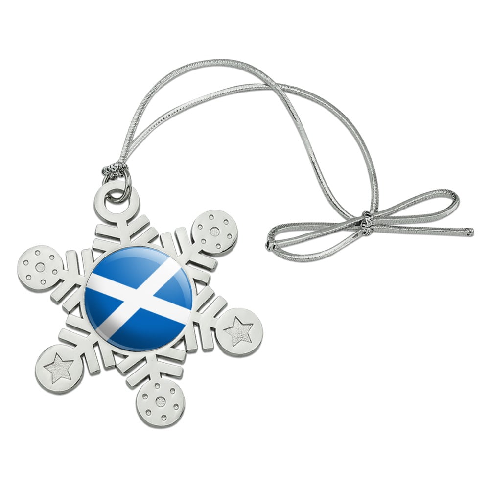 Scotland Scottish Country Flag Metal Snowflake Christmas Tree Holiday