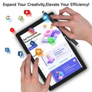 2 In 1 Android table 10 Inch With TabletS protective Case and Stylus Pen android 15 Tablet 5G WiFi-6 1280*800 full HD IPS display 6000mah 64GB ROM+12GB RAM (4+8 Virtual), 1024GB Expansion (Black)