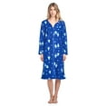 thumbnail image 2 of Casual Nights Women's Printed Fleece Snap-Front Lounger House Dress, 2 of 2