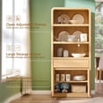 thumbnail image 6 of Aitjunz 71'' Tall Kitchen Storage Cabinet with Door and Drawer, Wooden Pantry Cabinet w/ Open Shelf and Adjustable Shelf, 5 -Tier Large Cabinet w/ Cured Profile Design for Dining Room, 6 of 7