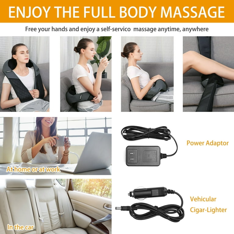 Neck Shoulder Massager Wireless Heated Electric Massage Shawl Relax The  Trapezius Muscle Masajeador Kneading and Shiatsu Device