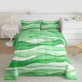 thumbnail image 2 of Feelyou Green Art Watercolor Queen Comforter Set, Modern Abstract Ombre Bedding Sets, Ink Minimalism Fashion Reversible Bedding Comforter Set, Microfiber Bedroom Decor, 3pcs, 2 of 8