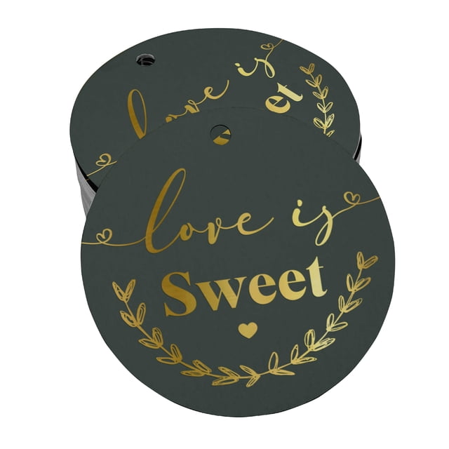 Inkdotpot Gold Foil Paper Hang Tags Love Is Sweet Wedding Favor Tags 50 Pieces