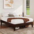 thumbnail image 3 of Renwick Queen Size 12-inch Platform Bed Frame with Wood Slat Support for Adults, Smoked Walnut, 3 of 8