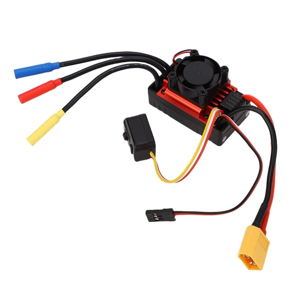 1/10 RC CAR SIN ESCOBILLAS ESC, AJUSTE DE ACELERACIÓN DE 9 PASOS PRUEBA PROBLE 2-3S ESC SIN ESCOBILLAS CON VENDILADOR PARA MOTOR