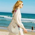 thumbnail image 2 of Spencer Crochet Bag Women Crochet Shoulder Bag Knitting Crossbody Handbag Floral Hollow Beach Tote Bag, White, 2 of 9