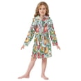 thumbnail image 6 of FORMRS Niños Bathrobe Unisex Hooded Robe Soft Plush Pajamas Sleepwear, Size 2-3T, Floral Tomatoes, 6 of 7