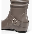 thumbnail image 4 of Ferwind Women's Wedge Boots Ruched Shaft Buckle Straps Adult Grey 11, 4 of 9