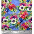 thumbnail image 1 of Soimoi polyester Crepe Fabric Leaves,Lotus & Anemone Floral Decor Fabric Printed Yard 42 Inch Wide, 1 of 3
