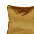 thumbnail image 5 of Northlight 18" Solid Golden Mustard Plush Velvet Square Throw Pillow with Piped Edging, 5 of 5