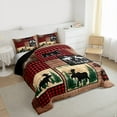 thumbnail image 3 of Homewish Woodland Animal Moose Full Size Comforter Sets,Rustic Farmhouse Cabin Bedding Comforter Set,Old Barn Door Bedding Sets For Boys Teens,Super Cozy Room Decor Reversible,3pcs, 3 of 8