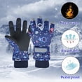 thumbnail image 5 of CUZIBR Kids Winter Gloves Windproof Warm Thick Ski Gloves Waterproof Snowboarding Skating Cycling Comfortable Thermal Mittens For Children Outdoor,Navy,S, 5 of 5