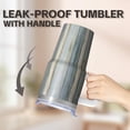 thumbnail image 5 of 20oz Travel Coffee Mug with Handle, Stainless Steel Double Wall Insulated Tumbler Geometric Texture Leak Proof Straw, 5 of 5