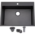 thumbnail image 2 of Drop in Stainless Steel Kitchen Sink  Inch Gunmetal  Top Mount Laundry Utility Sink  Inch Deep Single Bowl Basin Wet Bar Prep Sink, 2 of 5