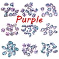 thumbnail image 4 of U8MO 10pcs Colorized Faceted Crystal Glass Pointed Back Top Drilled Pendants Beads-Purple 12#, 4 of 8