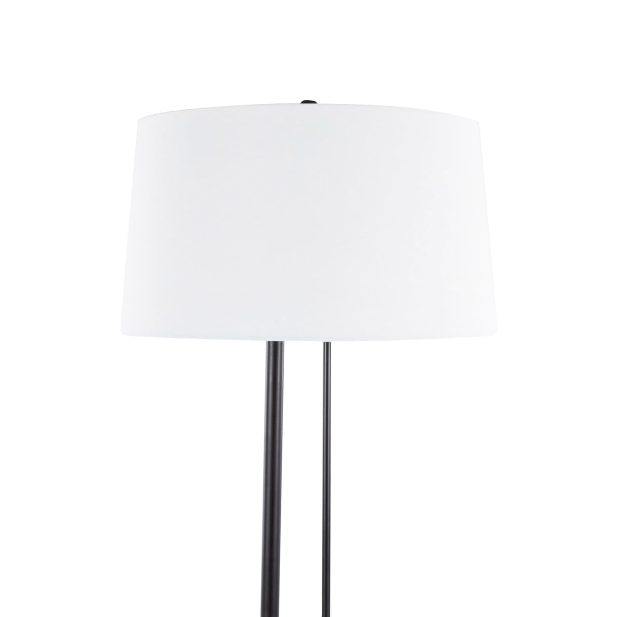 Shadow Contemporary Floor Lamp in Black Steel with White Linen Shade by LumiSource