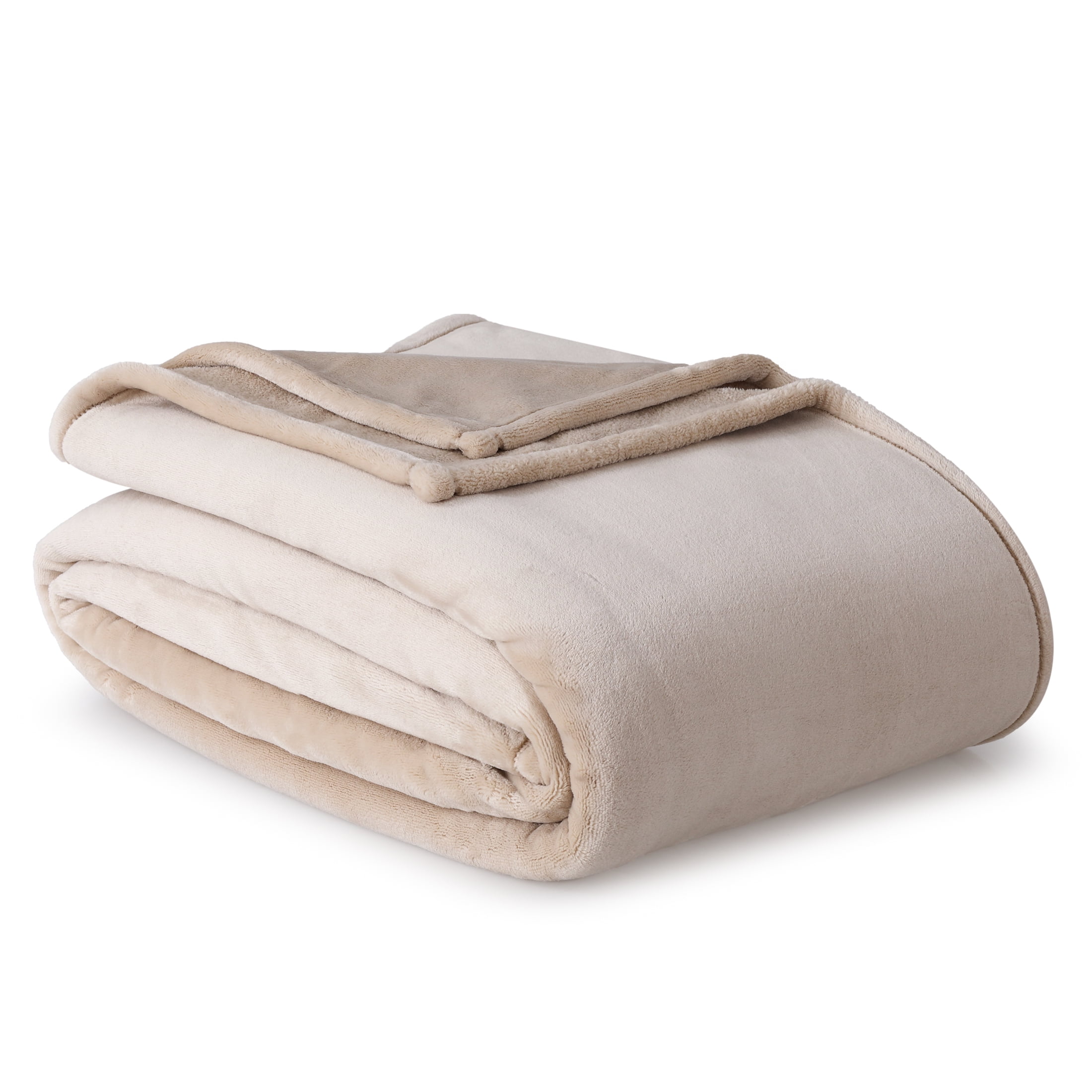 Better Homes & Gardens Velvet Plush Soft Bed Blanket, King Size, Almond Biscuit