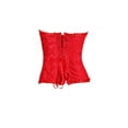 thumbnail image 2 of Bowanadacles Women's Vintage Overbust Corset Classic Bustier Steel Bones Lace Up Top, 2 of 5