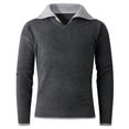 thumbnail image 2 of GigrtiJin Knit Blouse for Men Solid Color Turndown Collar Long Sleeve Shirt Fall Winter Thermal Casual Tops, 2 of 5