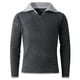 thumbnail image 1 of Blusa y camisa de manga larga con cuello vuelto para hombre, informal, de moda, de color liso, con media cremallera, manga larga, cuello alto, blusa de poliéster para hombre, 1 of 5