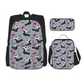 thumbnail image 1 of Fotbe Christmas Hat Dachshund Set Escolar 3 en 1 para Niños - Mochila Duradera con Lonchera Aislante y Estuche para Lápices - Mochila Escolar para Niños y Niñas, 1 of 7
