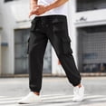 thumbnail image 4 of Mens Cargo Joggers Pants Multi Pockets Lightweight Athletic Elastic Waist Cargo Sweatpants Tapered Workout Pants, 4 of 6