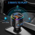 thumbnail image 3 of Bc41 Car Fm Transmitter Bluetooth MP3 Player Charger Cigarette Lighter Silver, 3 of 5