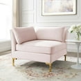 thumbnail image 2 of Sofa Corner Chair, Velvet, Pink, Modern Contemporary Urban Design, Living Lounge Room Hotel Lobby Hospitality, 2 of 6