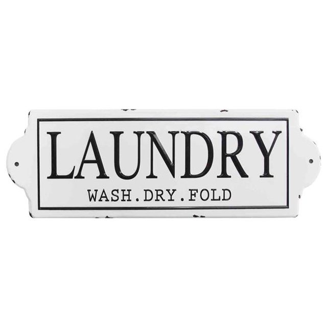 Stratton Home Decor S15047 Laundry Wall Decor - White & Black