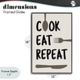 thumbnail image 4 of Stupell Industries Modern Cook Eat Repeat with Utensils Black Framed Giclee Art, 12 x 18, by Martina Pavlova, 4 of 8