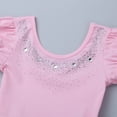 thumbnail image 5 of JanJean Toddler Little Girls Short Bubble Sleeves Rhinestone Ballet Dance Leotard Tutu Skirted Pink 5, 5 of 7