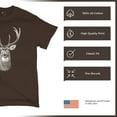 thumbnail image 6 of Deer Portrait T-shirt Monochrome Buck Head Nature Whitetail Wildlife Antlers Forest Rustic Hunt Trophy Men's Tee, 6 of 7