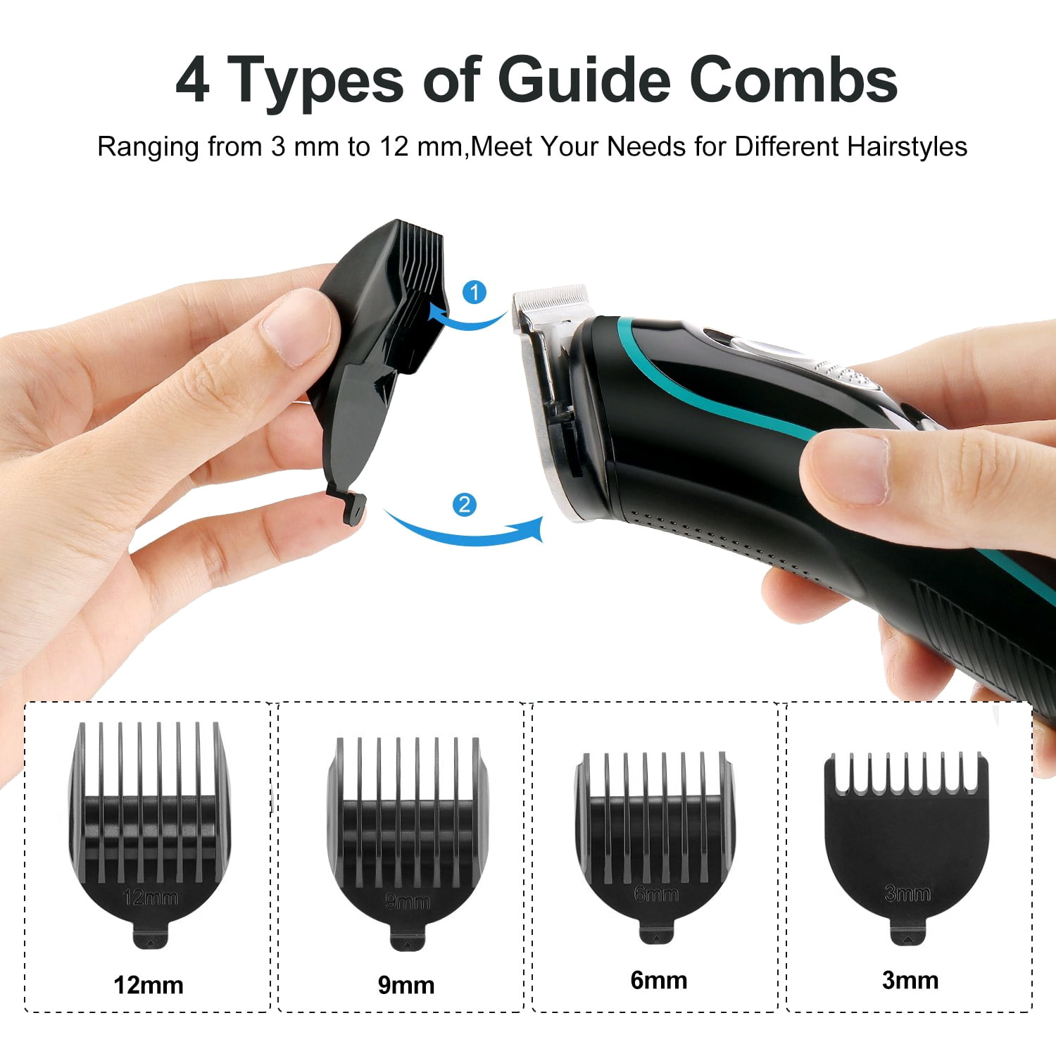 EYEARN Professional Hair Clippers Cordless Hair Haircut Kit Rechargeable Hair Trimmer Haircut Grooming Kit with Guide Combs ＆ for Men Father Husban