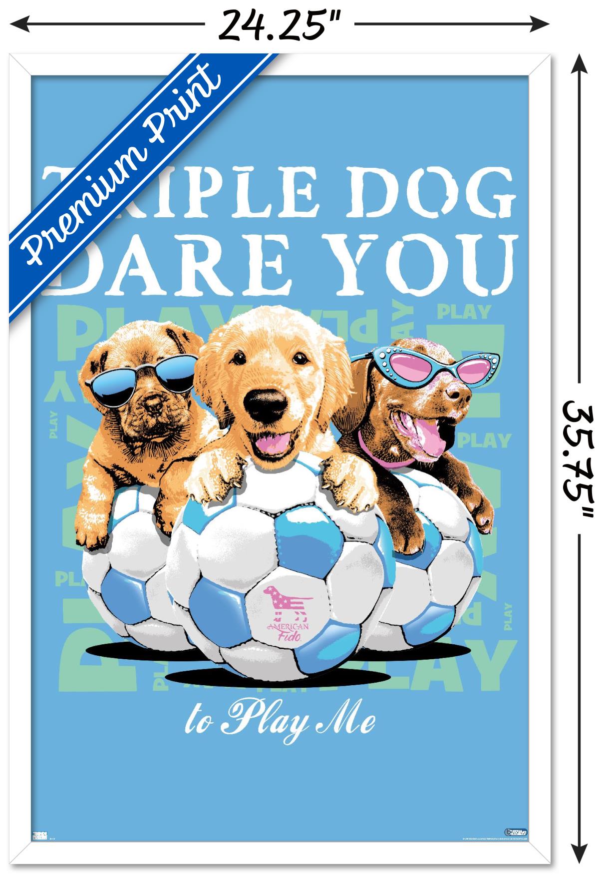 Jim Baldwin - Triple Dog Dare You Wall Poster, 22.375" x 34" Framed