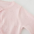 thumbnail image 4 of GYRATEDREAM Girls' Knitted Bolero Cardigan Sweater Kids Long Sleeve Button Closure Cropped Knitwear Cover Up for 12-18M Pink, 4 of 10