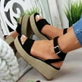 thumbnail image 4 of OKBOP Womens Sandals,Summer Fashion Heeled Flat Slide Wedge Beach Slipper,New Arrivals Trendy Sandals for Women Clearance, 4 of 6