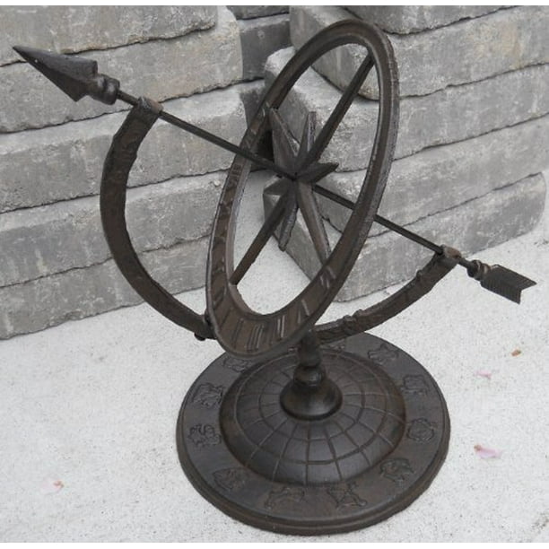 Iron Armillary Sundial with Arrow