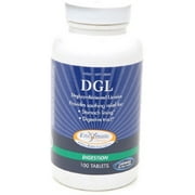 Enzymatic DGL Deglycyrrhizinated Licorice Chewable Tablets, Original Formula 100 Each - (Pack of 4)