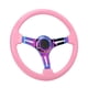 thumbnail image 1 of Volante, ABS Volante con 6 Agujeros Universal Rosa Volante Modificación Decorativa para la Mayoría de los Vehículos Carreras de Autos 350mm/14in, 1 of 5