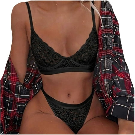 

Valentines Day Gifts! UHUYA Sexy Lingerie For Women Shapewear Sets Women Sexy Tops Shorts Bra Lace Camisole Underpants Pajamas Underwear Panties Set Black S