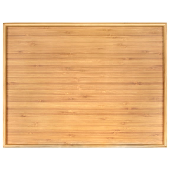 BambooMN Organic Bamboo Serving Tray, Vanity, Appetizers, Snacks, Desserts, Charcuterie Boards, 17"x13"x0.75" - 3 Trays