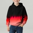 thumbnail image 4 of Sweatshirt for Girl Trendy Boys Color Block Hoodies Long Sleeve Hooded Sweatshirts Kids Pullover Tops with Pocket Drop Shoulder Hoodies for Boy Red 5-6Y, 4 of 7