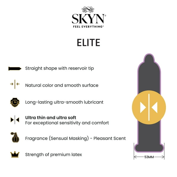 SKYN, Elite Non-Latex Lubricated Condom, 3 Count - Walmart Business Supplies SKYN, Elite Non-Latex Lubricated Condom, 3 Count - Walmart Business Supplies